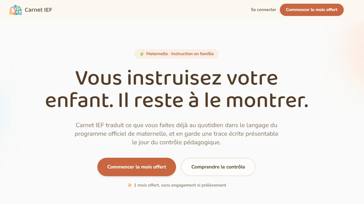 Aperçu de Carnet IEF